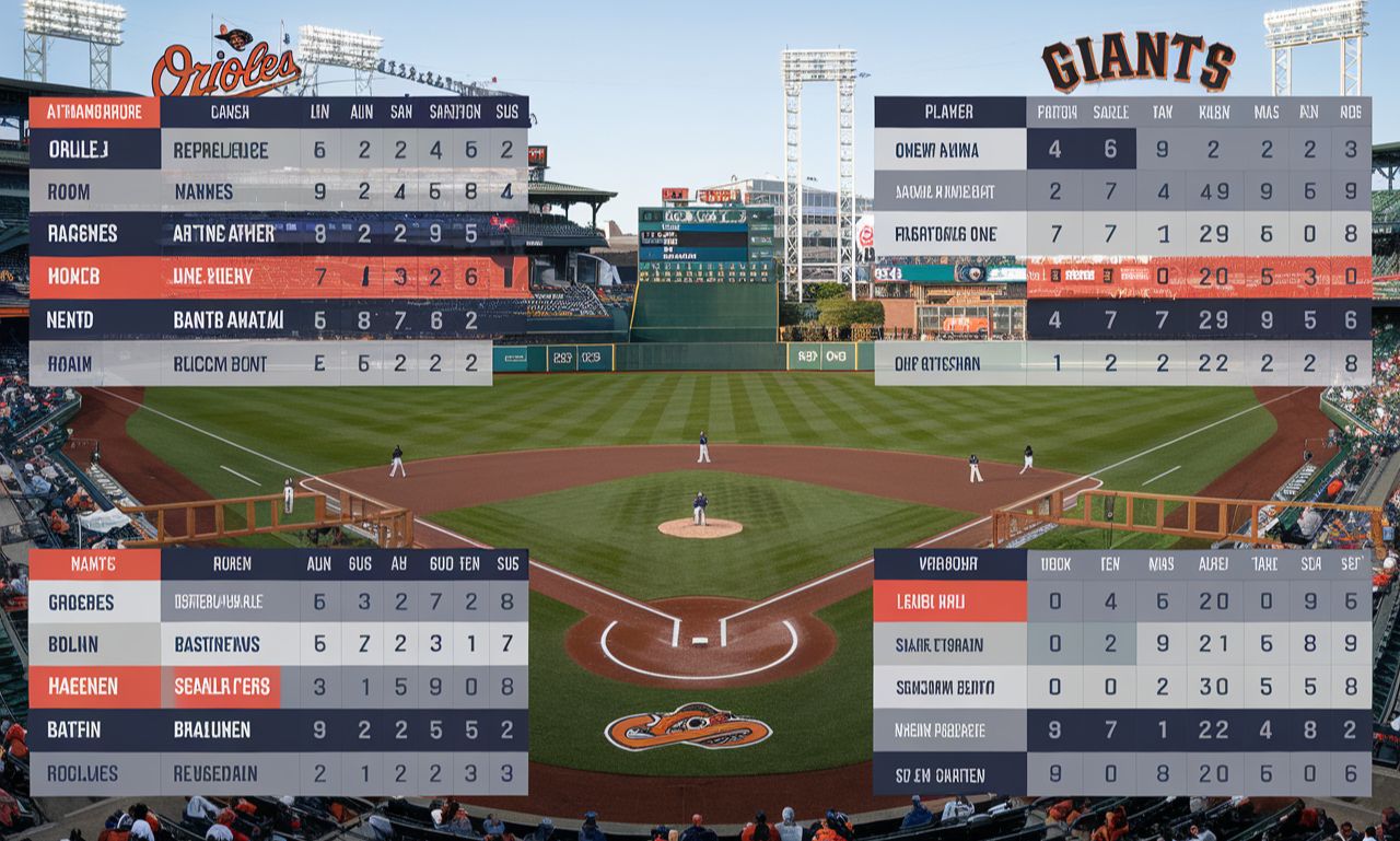 Baltimore Orioles vs San Francisco Giants Match Player Stats