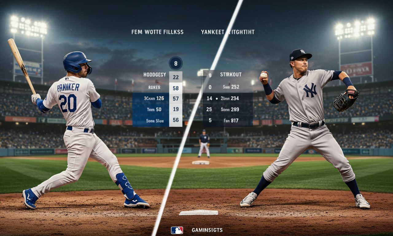 dodgers vs yankees match player stats
